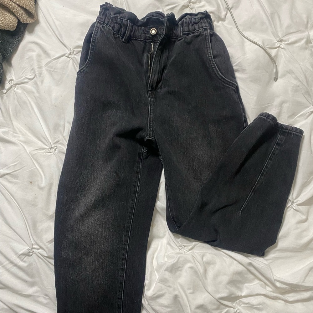 🤍3/35 ZARA straight black jean